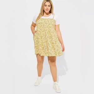 Torrid Yellow Floral Mini Dress